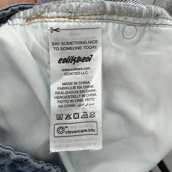 Edikted Wide Leg Jeans Womens M‎ Blue Baggy Y2K Denim Pants - Image 4