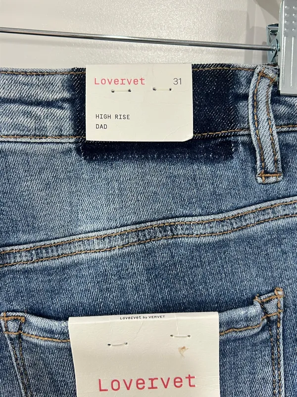 Lovervet High Rise, Medium Wash, distressed Dad Jeans - Image 5