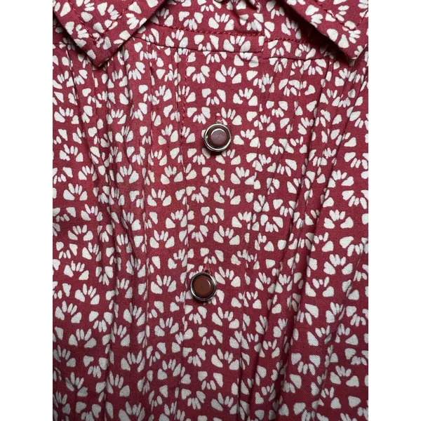 Maeve Milly cropped Tie Waist Top Collared Blouse Short Sleeve Size 8 floral - Image 6