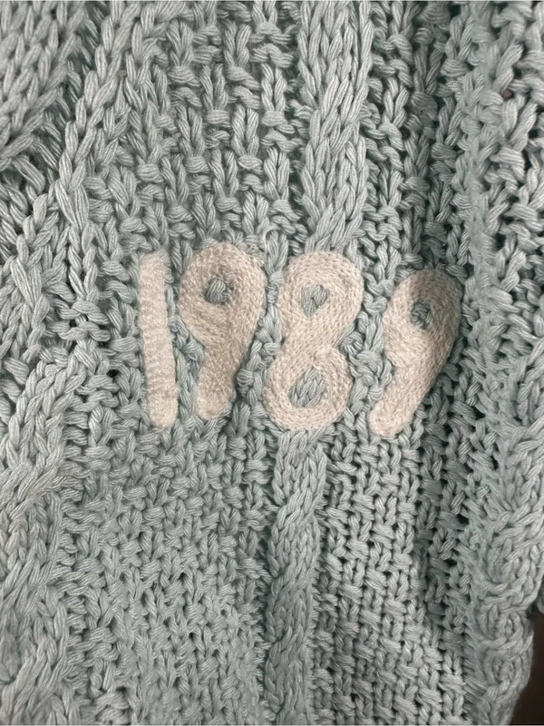 N89. Taylor Swift 1989 Pale Mint Cable-Knit Button Cardigan - Image 5