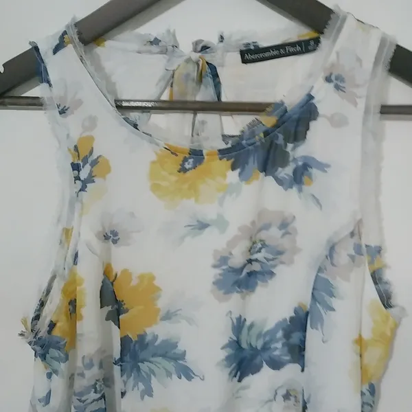 Abercrombie & Fitch S White Blue Floral Dress - Image 2