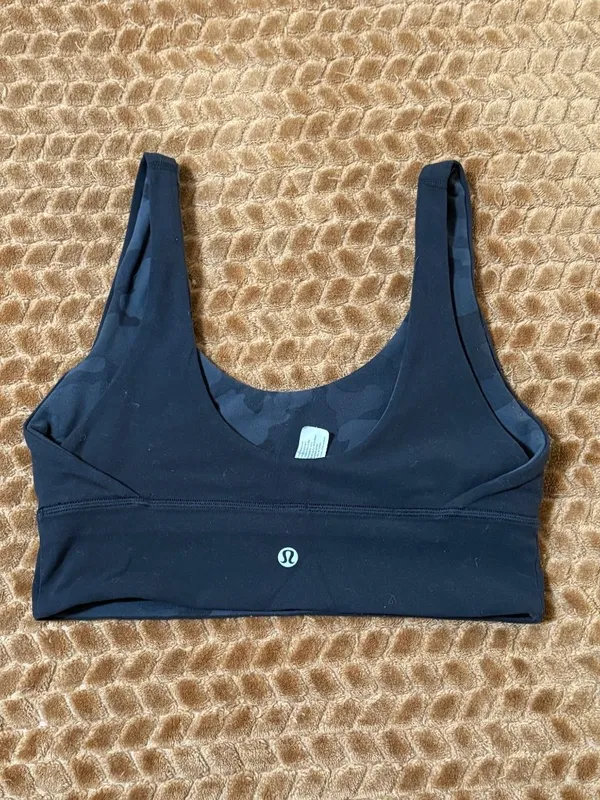 Lululemon Align Reversible Sports Bra A/B Cup Black Heritage Camo Yoga Nulu 8 M - Image 3