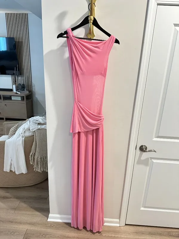 MISHA The Sisal Mesh Maxi Dress in Orchard Pink Size Medium - Image 10