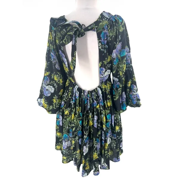 Free‎ People Beck floral mini dress Sz L - Image 4