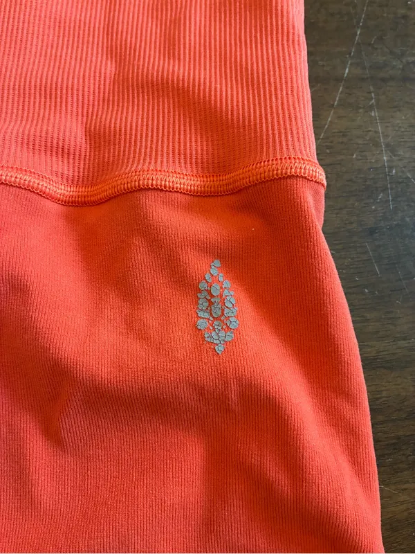 Free People FP Movement Biker Shorts Women’s Medium Large Orange Spandex - Image 2