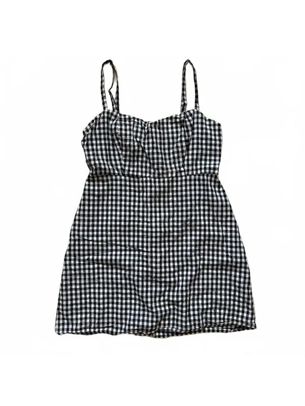 Brandy Melville Gingham Mini Dress Checkered Square Neck Women's One Size - Image 3