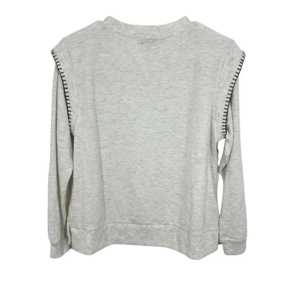 Democracy Womens Sweatshirt‎ Cream Stitch Detail Pullover Top Size S NWT Soft - Image 2