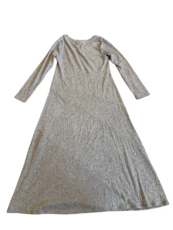 Soft Surroundings Beige Ribbed Knit Sweater Dress Long Sleeve Midi Medium Womens - Image 7