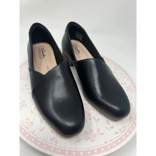 CLARKS Juliet Palm Loafers Womens 6 Black Leather Slip On Comfort Almond Toe NWT - Image 3