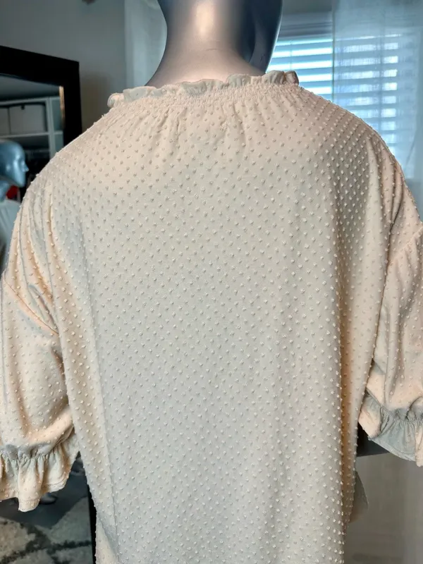 Madewell Texture & Thread 3/4 Clipdot Ruffle Cream Large - Image 5