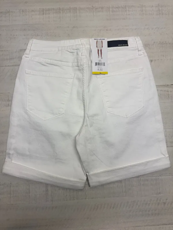 DKNY Jeans Women's Denim Bermuda Short (US, Numeric, 6, Regular, White) - Image 2