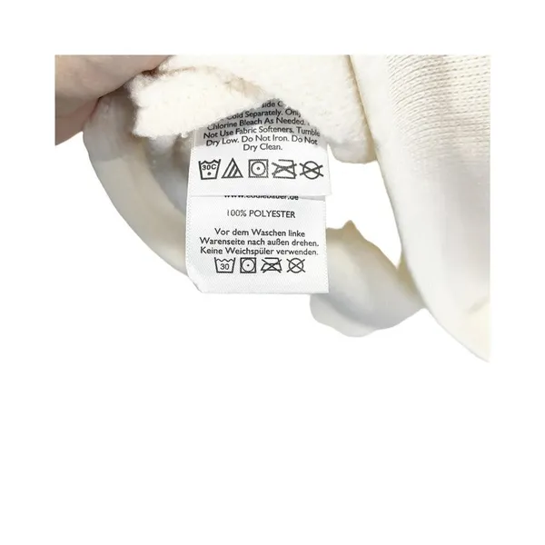 Eddie Bauer Womens Jacket Beige Fleece Lined Waist Length‎ 1/2 Zip Mock Neck L - Image 2