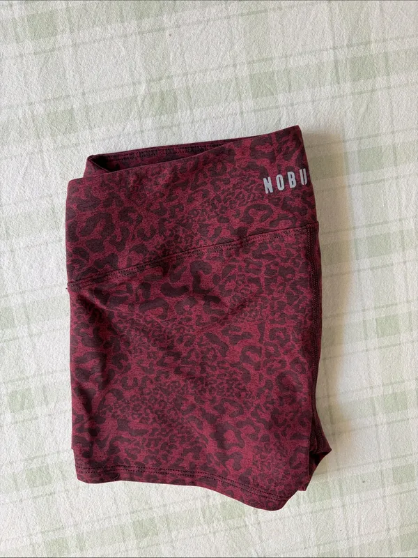 NOBULL Burgundy Leopard Print Running Shorts - Image 5