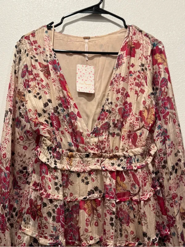 Free People Closer To The Heart Floral Mini Dress L NWT - Image 5