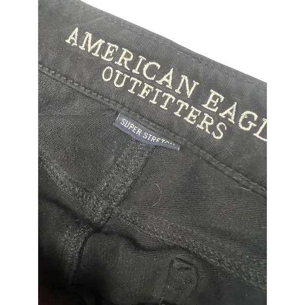 American Eagle Women 8 Regular Black Super Stretch Jegging Skinny Jeans 2668 - Image 4