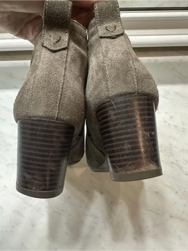 Vionic Paloma Weather Resistant Suede Ankle Booties Gray Size 7 Wedge Heel - Image 4