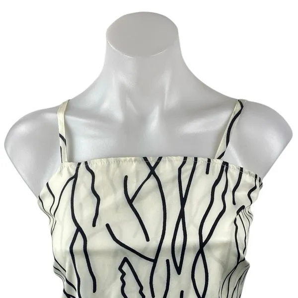 Commense Women's White Black Abstract Sleeveless Longline Cami Crop Top Size XS - Image 3