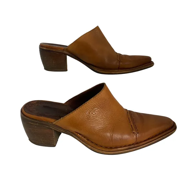 PIKOLINOS Slip On Slide Sandals Clogs Women's Size 37 Leather Cognac‎ - Image 11