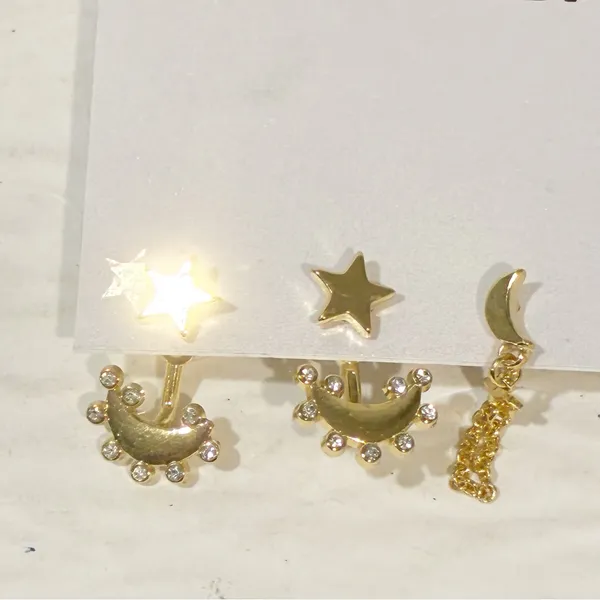 BAUBLEBAR Gold Tone Cosmic Couple Earring Set‎ 2 Pack NEW - Image 2