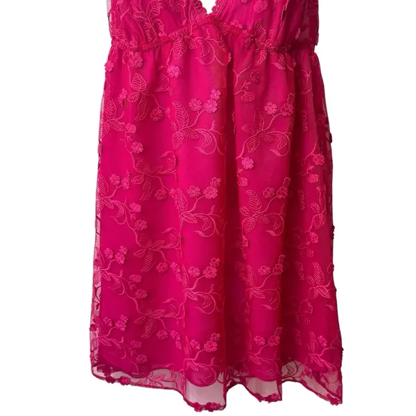 NEW Flora Nikrooz Meg‎ Floral Embroidered Chemise Pink Sleepwear Feminine S - Image 4