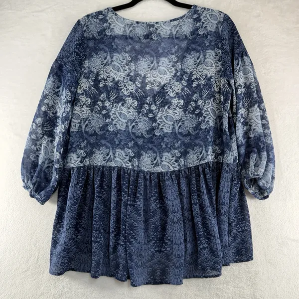 Anthropologie Ecote M Medium Peasant‎ Top Flowy Floral Print Blouse Oversized - Image 10