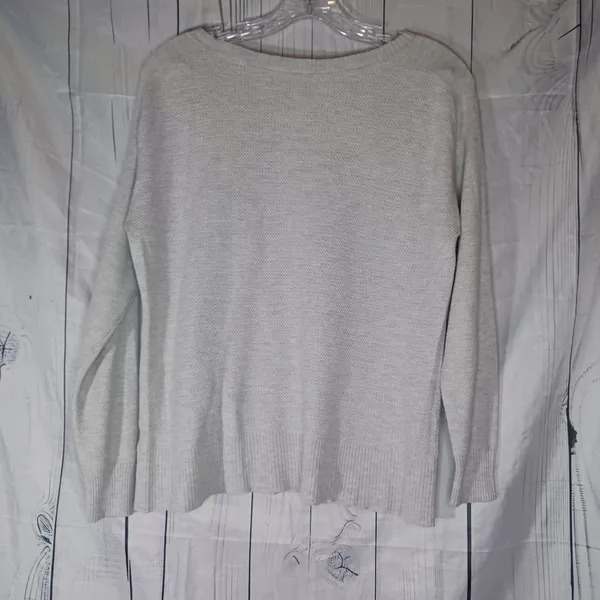 American Eagle Light Gray Cozy Minimalist Pullover Sweater - Image 8