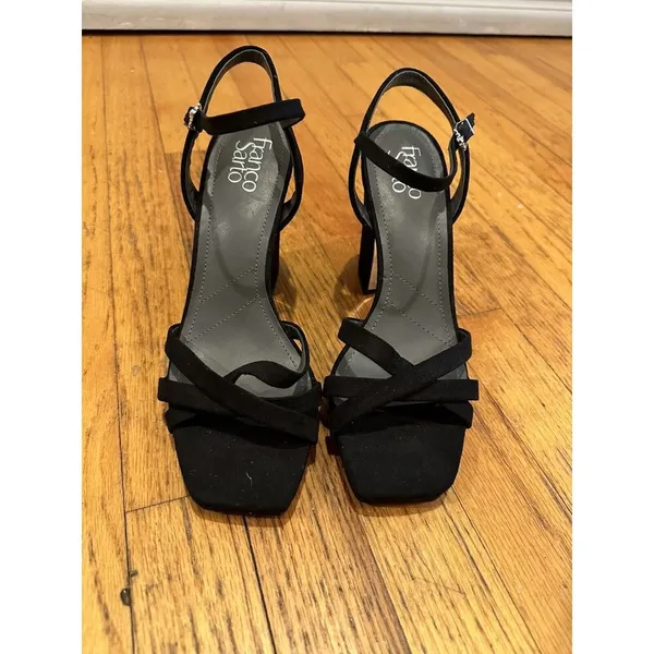 Franco Sarto Womens Damalis Faux Leather Open Toe Heels black size 8.5 - Image 2