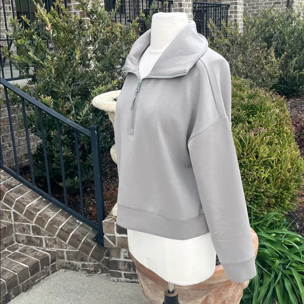 Avia So soft comfy Sweatsuit Sweatshirt Matching Pants Set Women’s Medium Taupe - Image 7