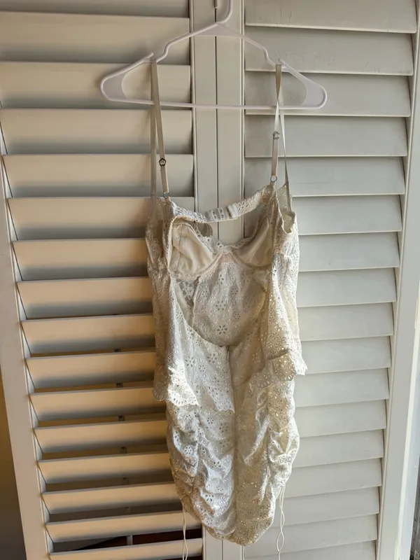 For Love & Lemons Cream Eyelet Lace Mini Dress sz L - Image 7