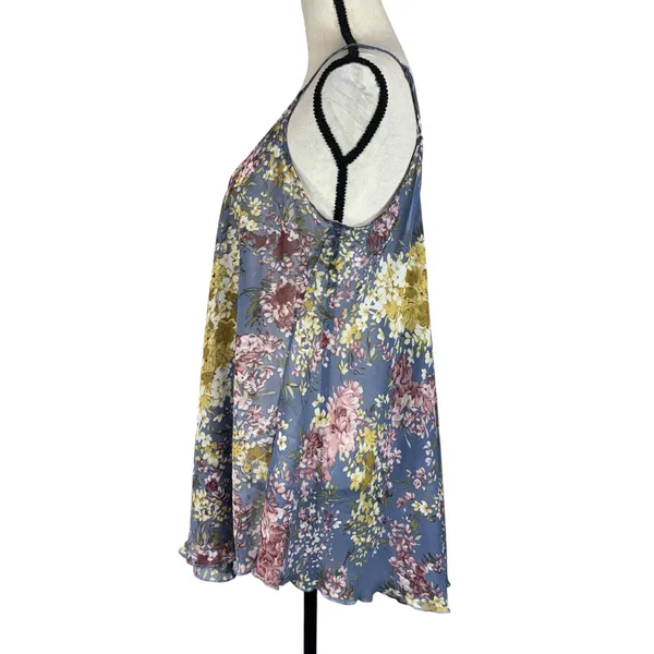 Umgee Large A-Line Top Sheer Floral Sleeveless Adjustable Straps Lightweight - Image 6