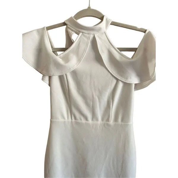 Lulus Your Time White Off-the-Shoulder Bodycon‎ Dress XS - Image 11