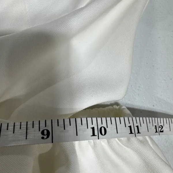 Timeless Collection A-Line Midi Dress Puff Sleeve Cut Out Womens XS Off White - Image 13