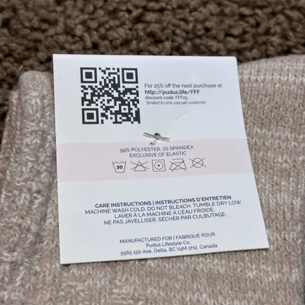 Pudus Beige Knee High Sweater Socks Size 6 - Image 4