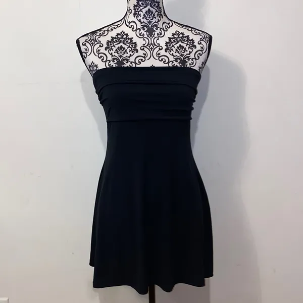 NWT!! Just Polly New York Sexy Strapless Black Mini Dress Size Large Y2K - Image 2