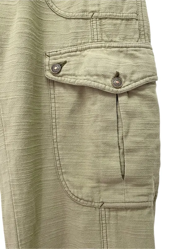 Free People Park Ave Cargo Pants Sz XS Olive Green Wide Leg Cotton Utility Boho - Image 11