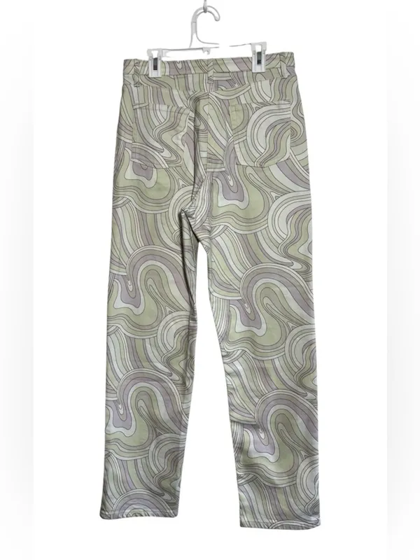 Wilfred Free Aritzia Melina Pant High Rise Straight Leg Swirl Print Twill Sz 6 - Image 2