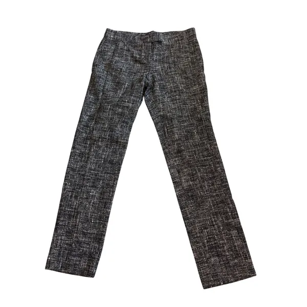 Theory Tweed Trousers Women 6 Black White Straight Leg‎ Professional Dress Pants - Image 3