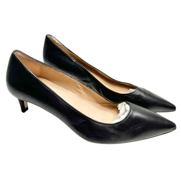 Jon Josef Womens Black Leather Pointed Toe Kitten Heel Pumps Made in‎ Spain 6.5 - Image 3