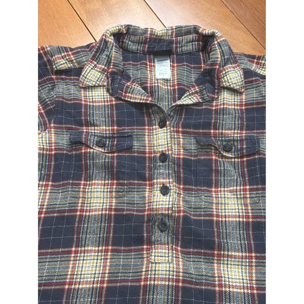 Patagonia Womens Organic Cotton Plaid Flannel Tunic Shirt‎ Blue Red Yellow 4 - Image 3