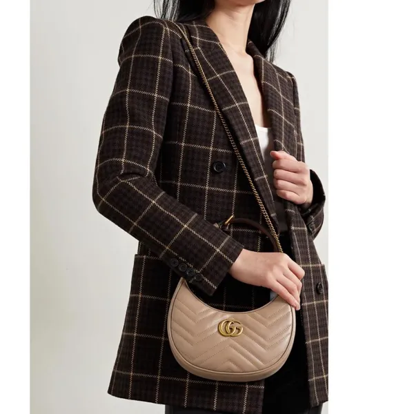 GUCCI Marmont moon quilted leather hobo shoulder bag crossbody bag - Image 3