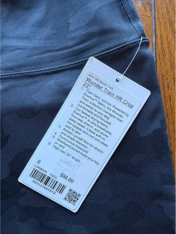 Lululemon Wunder Train High Rise 23” Heritage Camo Black Size 6 NWT - Image 4