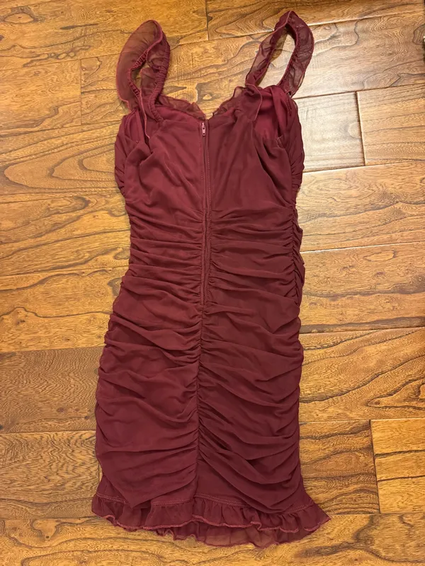Crystal sky maroon mini dress Red - Image 2