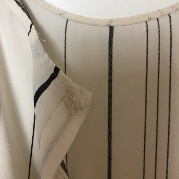 Zara White Striped Peplum Sleeveless Blouse | Size S - Image 4