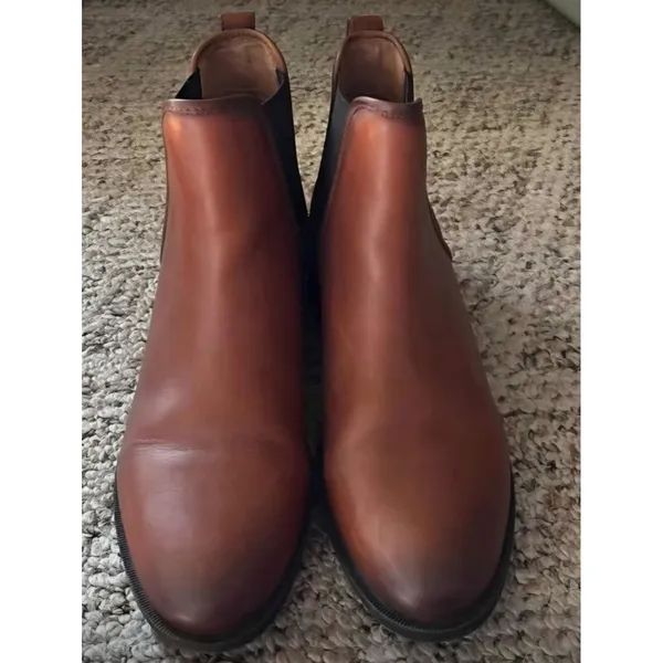 STEVE MADDEN DARE’S COGNAC Chelsea LEATHER BOOTS 9 - Image 2