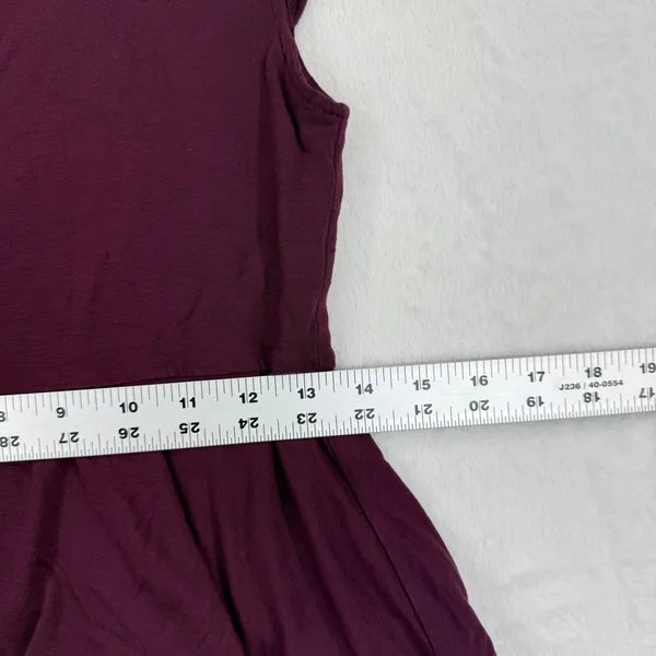 Alice + Olivia Top Womens‎ Sz S Peplum Short Sleeve Maroon Rayon Silk Blend READ - Image 3