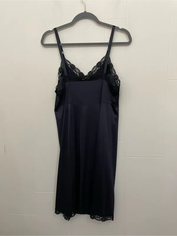 Sears Vintage Lace Slip Dress Size 38 Black Babydoll Elegant Whimsygoth Romantic - Image 4