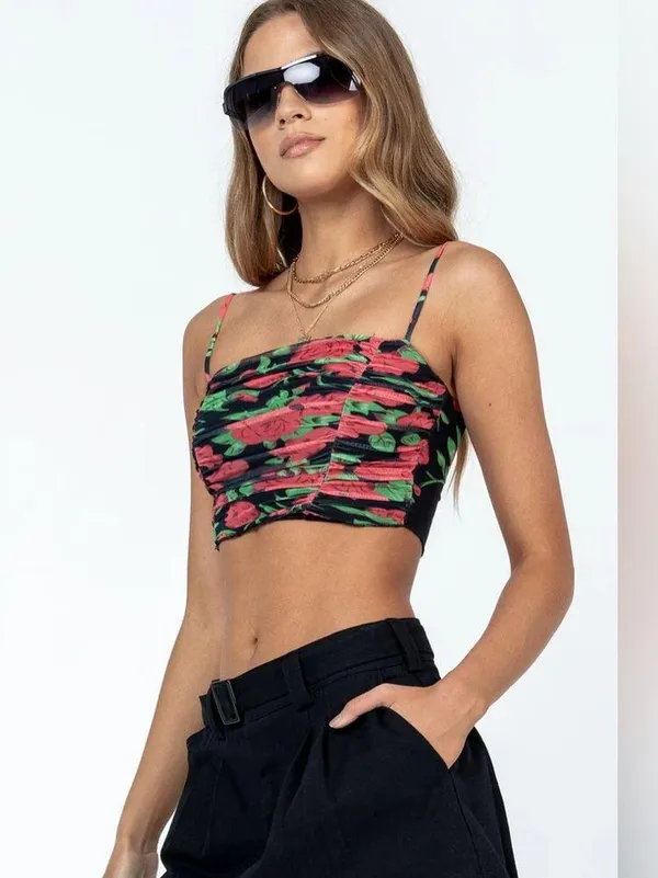 Lululemon Bennetts Top Black Floral - Image 4