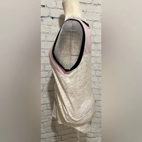 Victoria'S Secret Pink Marl Grey Bling Ribbed Neck Logo Sequin Tank S - Image 4