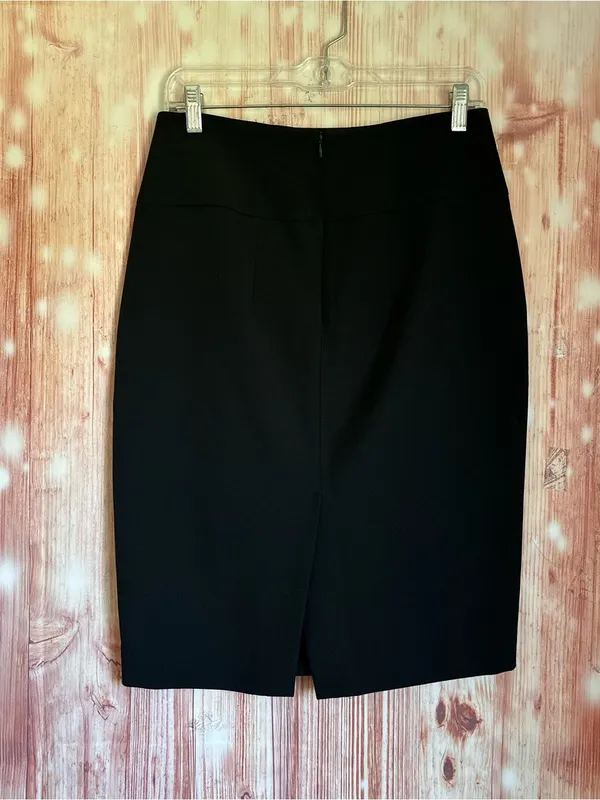 Metaphor Black Wide Waistband Knee Length Pencil Skirt Size 4 - Image 4