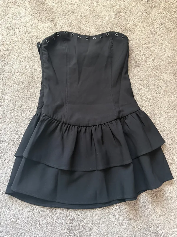 Edikted Double Ruffle Drop Waist Mini Dress - Image 2